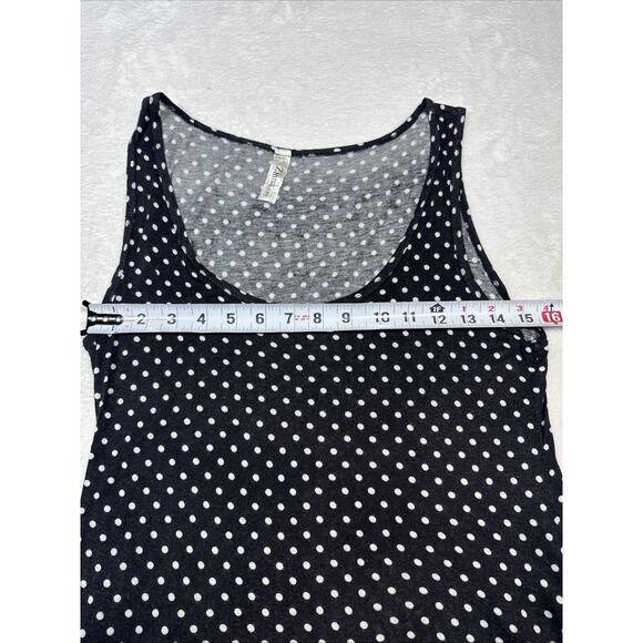 Zinna Black White Polka Dot Flounce Hem Tank Top Size Small - Picture 5 of 7
